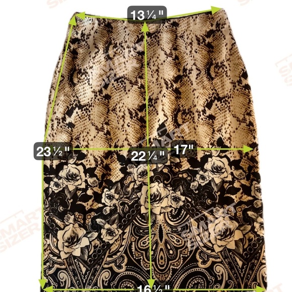 White House Black Market floral snakeskin Skirt Sz 00 - Picture 11 of 12